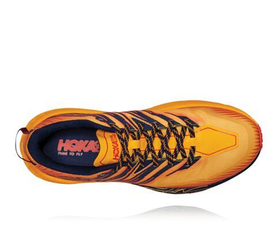 Trail Shoes Mens - Hoka One One Speedgoat 4 - Orange - KHIODTG-09